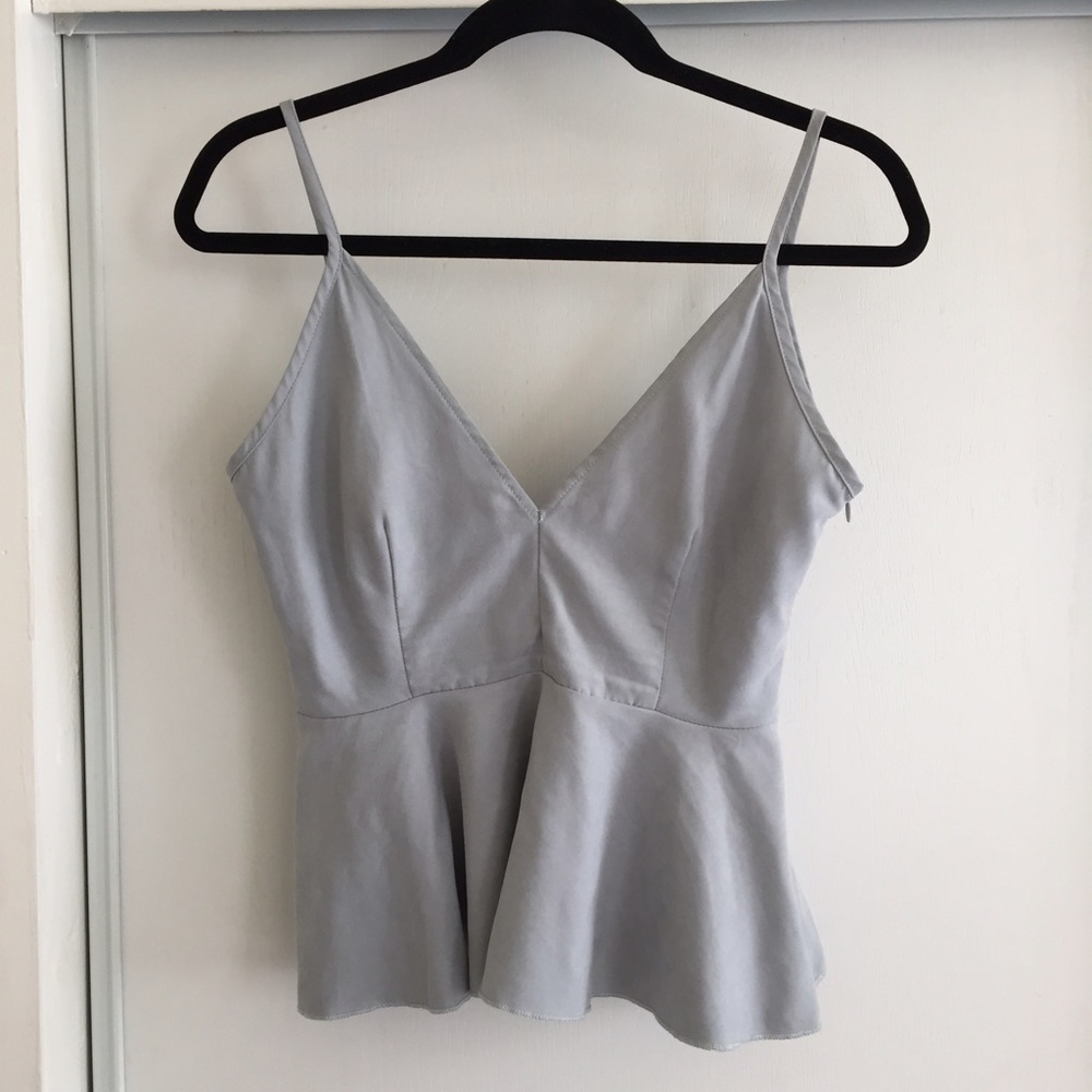 Ice blue peplum top