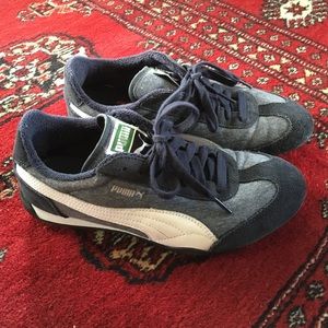 Women's grey and white Puma sneakers