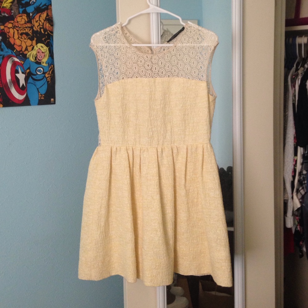 Zara yellow crochet dress