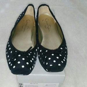 Jessica Simpson Black/White Polka Dot Flats