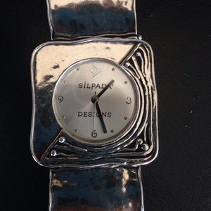Retired Silpada Hammered Sterling Watch T1372