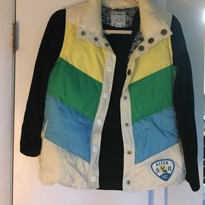 Retro Chevron Puffer Vest