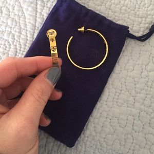 Tory Burch logo hoop earrings