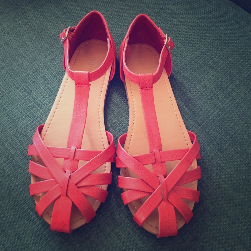 Forever21  Red flat sandals