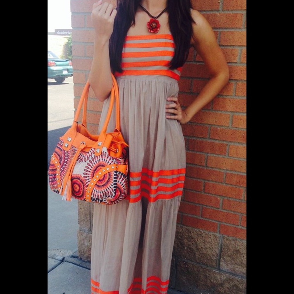 A'reve Pinestrip Tiered Dress