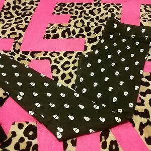 Victorias secret pink skull leggings