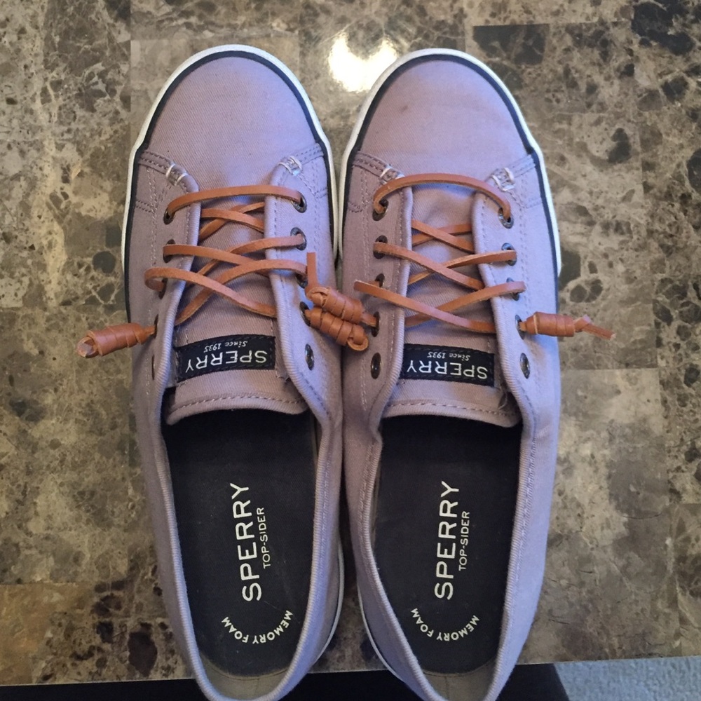 Grey slip on Sperrys