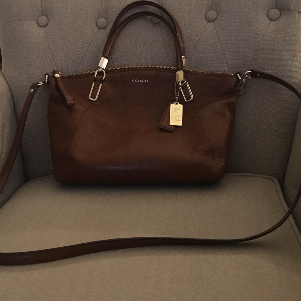 Coach brown leather crossbody