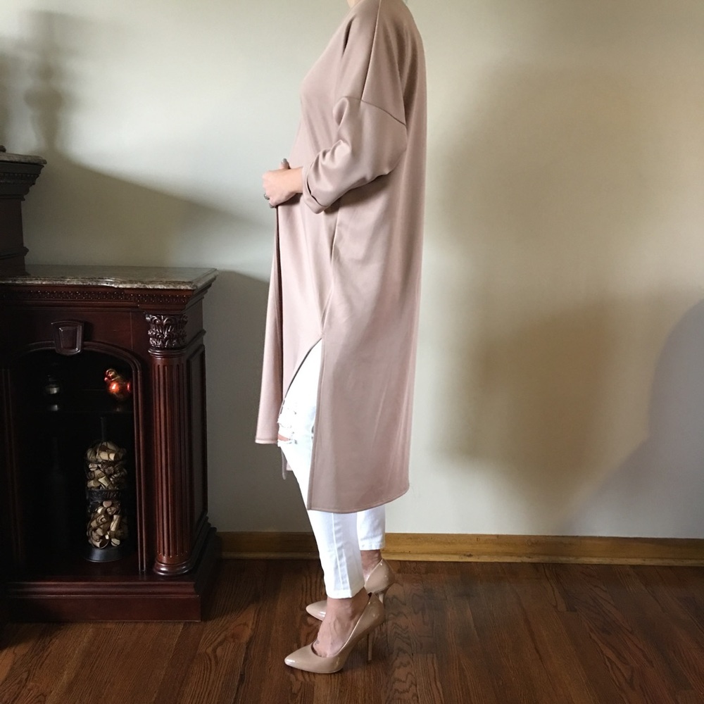 ☀️WEEKEND SALE☀️ Nude Open Cardigan Duster - Picture 2 of 4