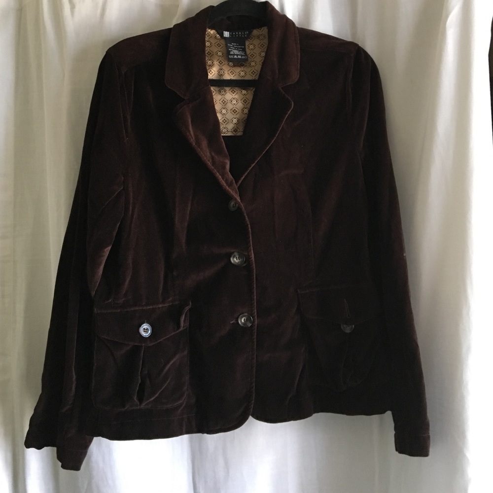 Dark brown crushed velvet blazer. Vintage!