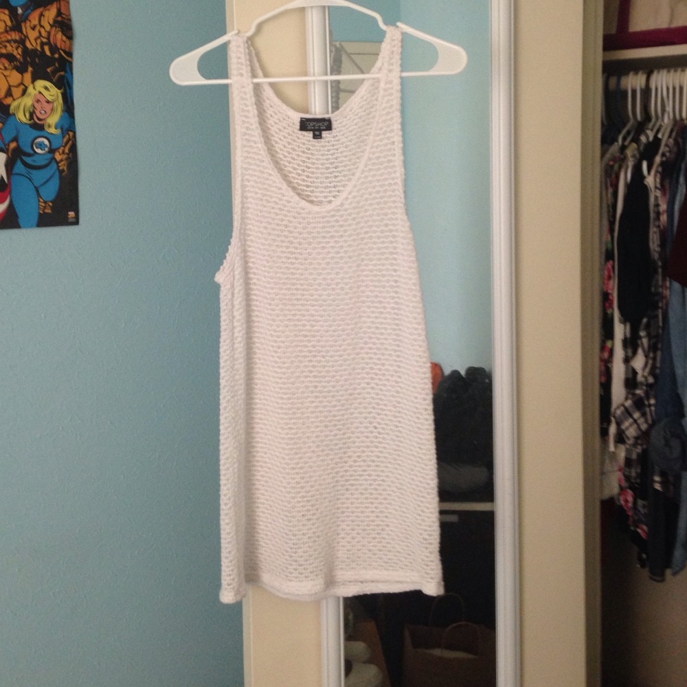 Topshop knit crochet vest tank