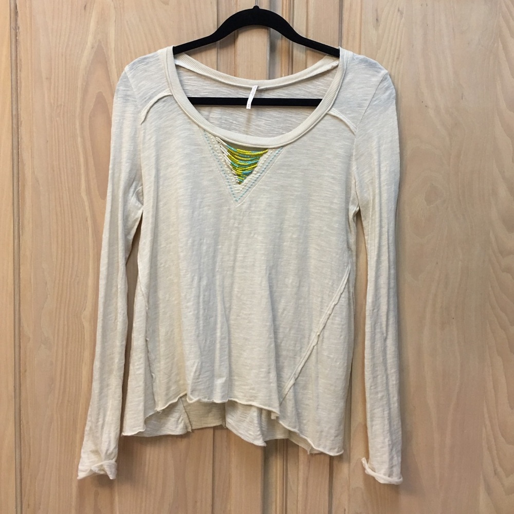 Beaded long sleeved Free People top