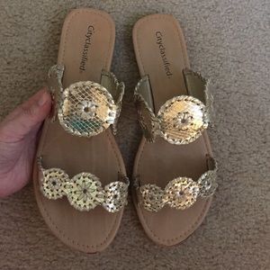 Pewter Metallic Sandals