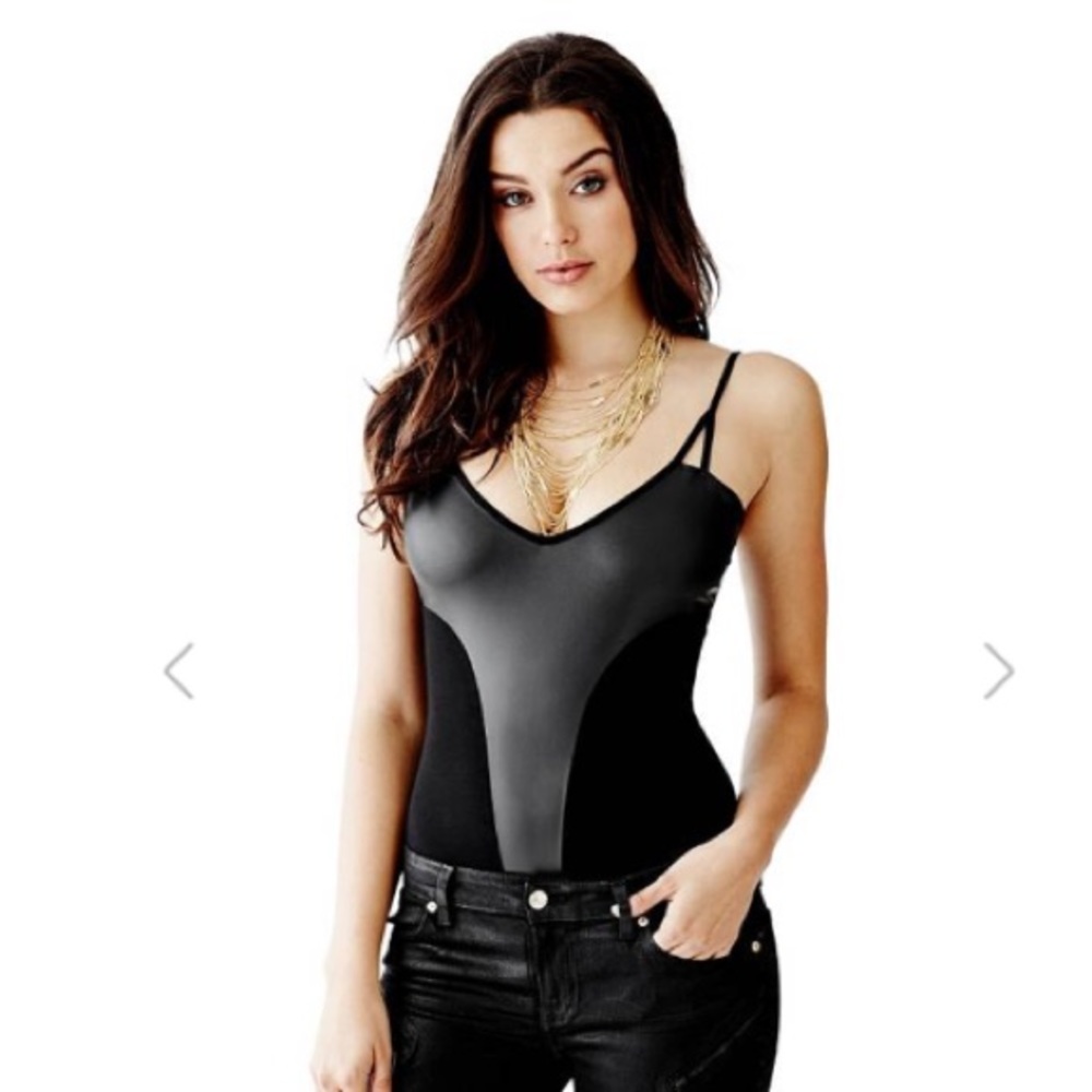 GUESS Faux Leather Bodysuit