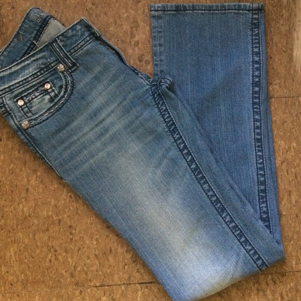 Miss Me boot cut jeans w/ rhinestones