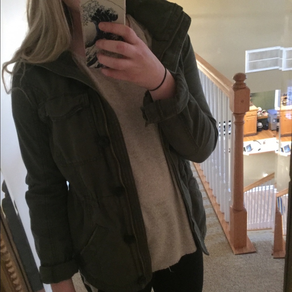 Dark Green Military Style Jacket