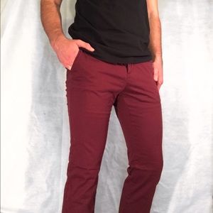 Burgundy bullhead Pacsun chinos