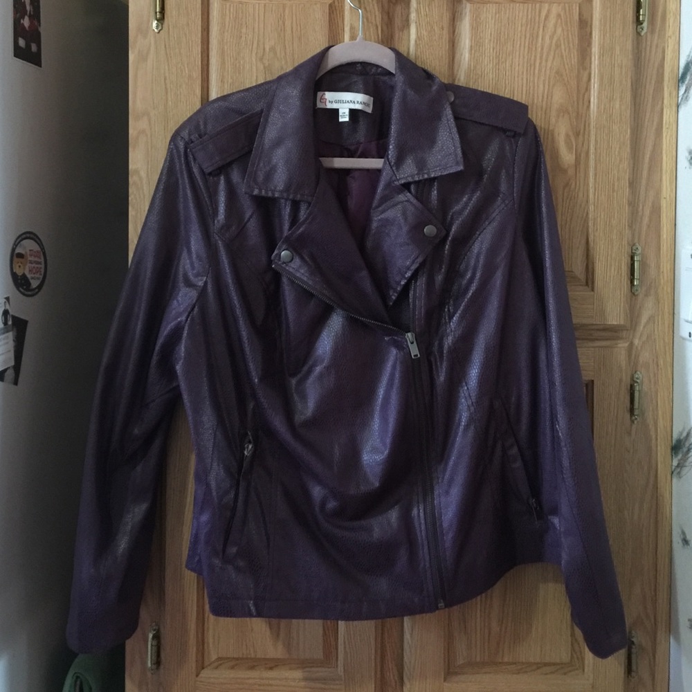 Giuliano Rancic faux leather jacket