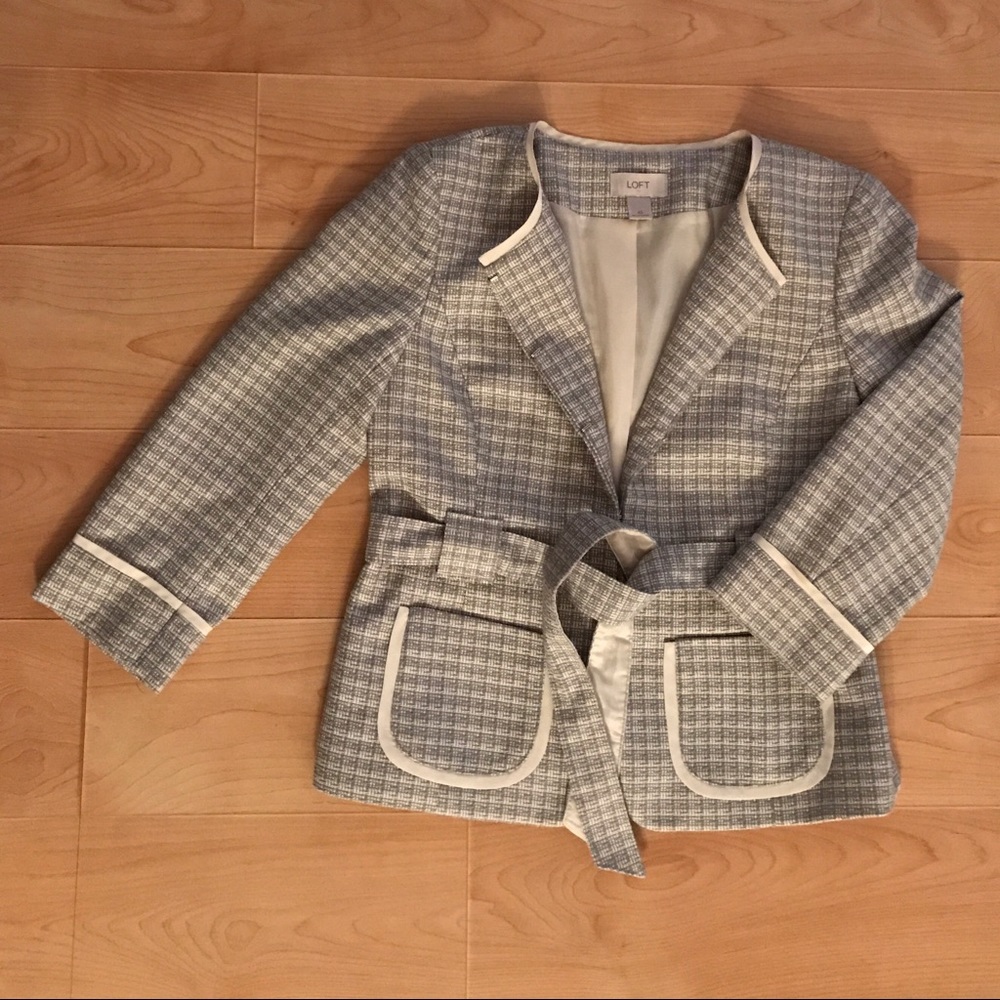 Tweed Blazer with Tie Waist, by The Loft