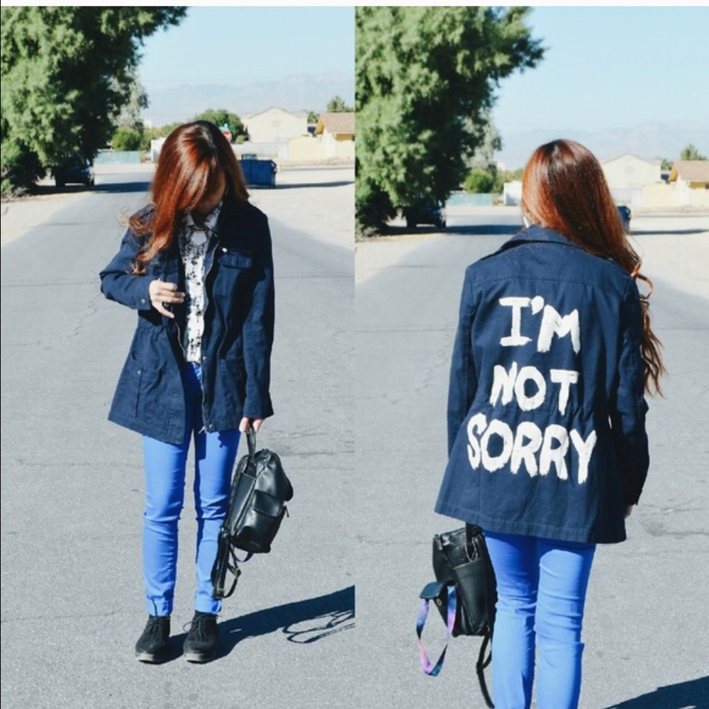 "Im not Sorry" utility jacket