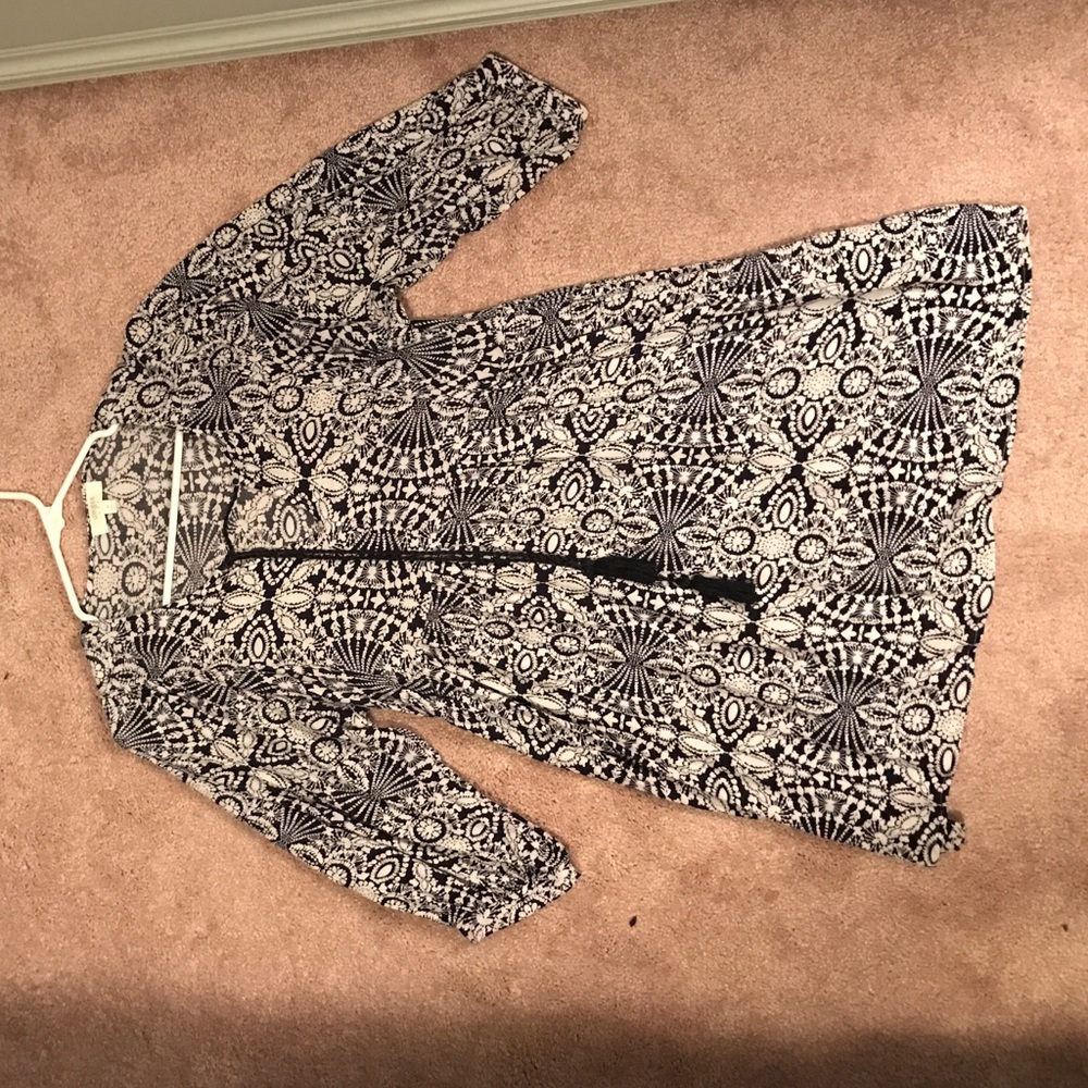 Blue and White patterned dress.