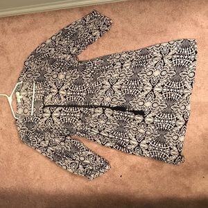 Blue and White patterned dress.