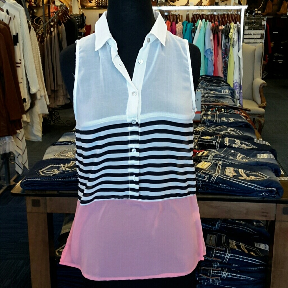 Double Zero Bubblegum Sheer Blouse