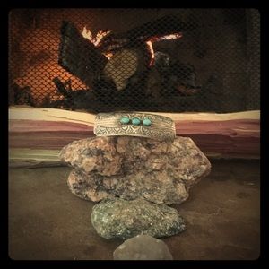 Native American Turquoise Barrette, Signed