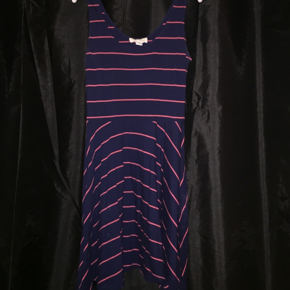 Forever 21 navy & pink striped dress