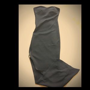 Black tube long split dress