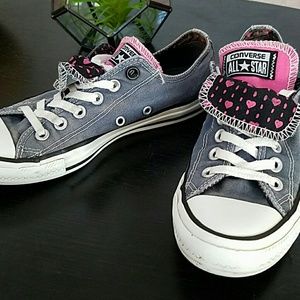 Gray and pink Converse All Star sneakers