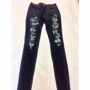 Dark Wash Destroyed AE Jeggings