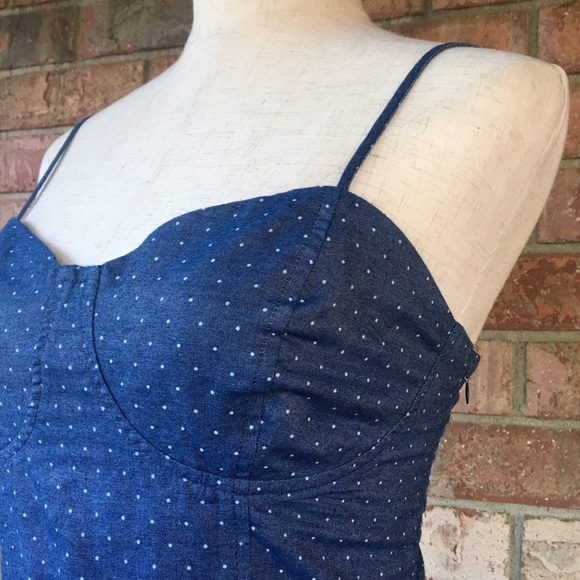 ❌ SOLD ❌ ModCloth Monteau Polka Dot Chambray Dress - Picture 2 of 4