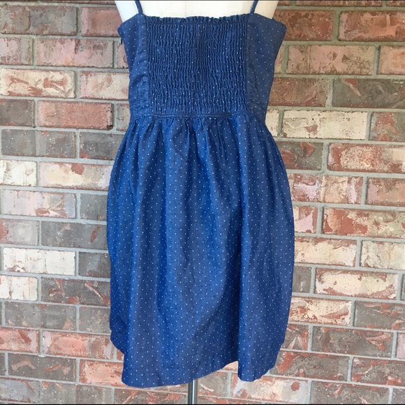 ❌ SOLD ❌ ModCloth Monteau Polka Dot Chambray Dress - Picture 3 of 4