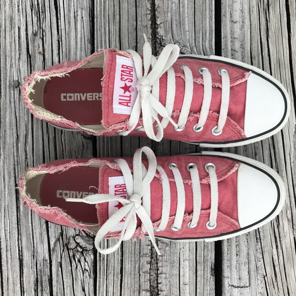 Distressed Pink Converse
