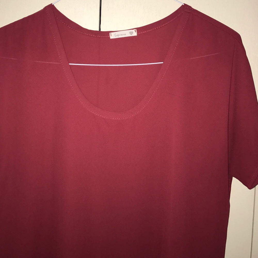 Red Chiffon Blouse