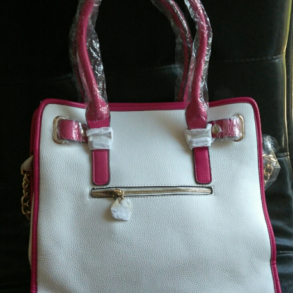 Haiying Snider White and Pink handbag