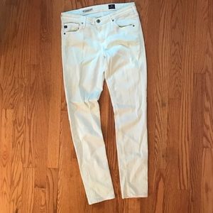 Pale Green Super Skinny Ankle Jeans
