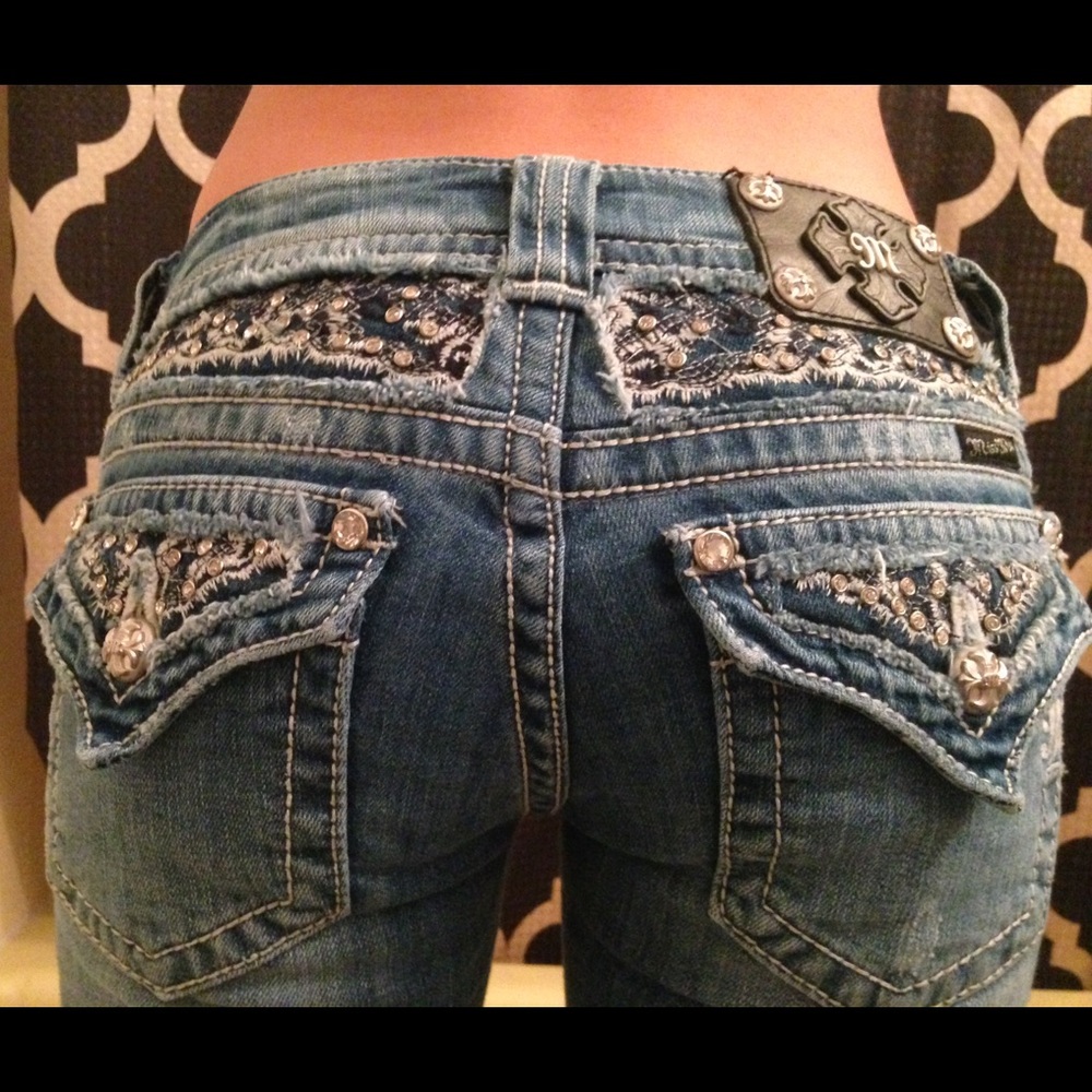 Miss Me sz24 bootcut jeans with lace embellishment