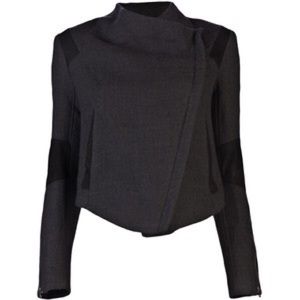 Helmut Lang Strata Wool and Leather Jacket