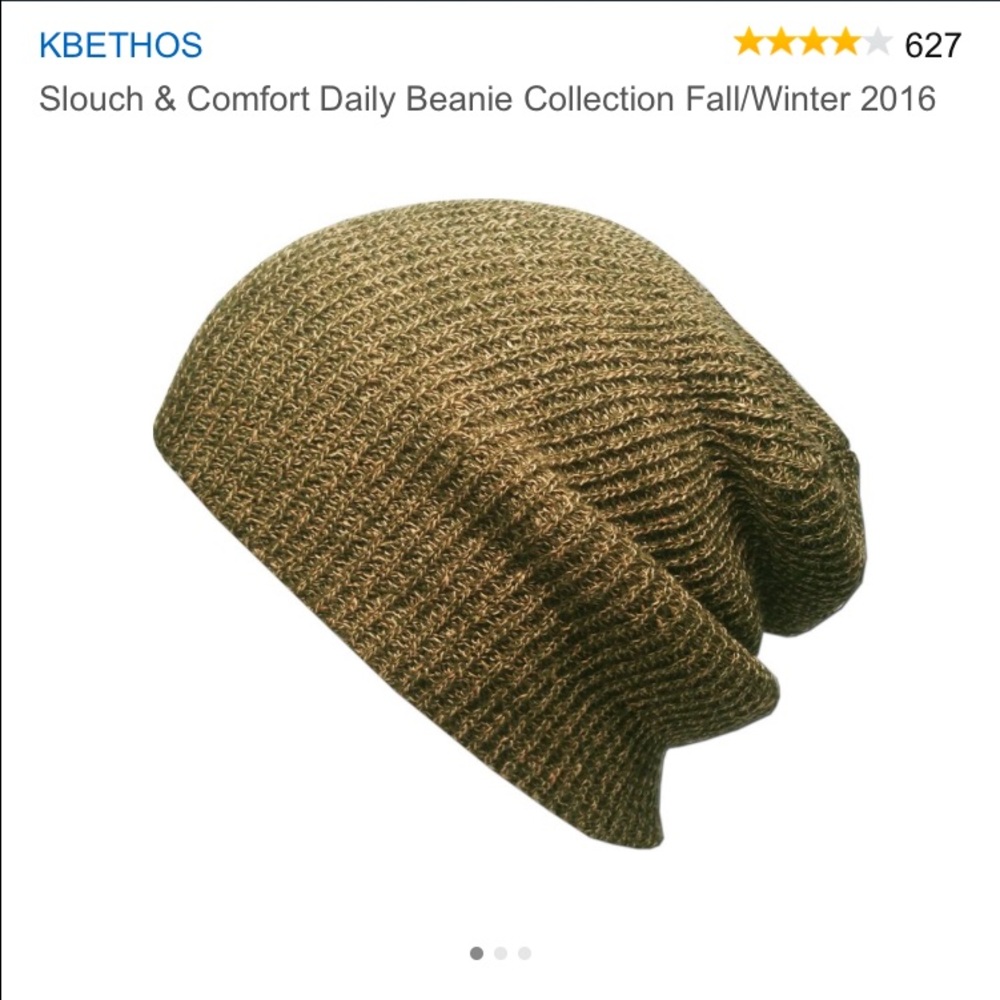 Olive slouchy beanie NWT