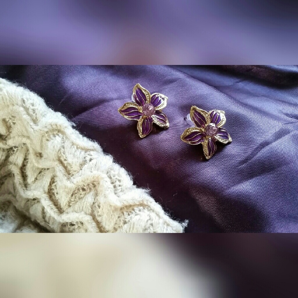 Purple Lily Earrings