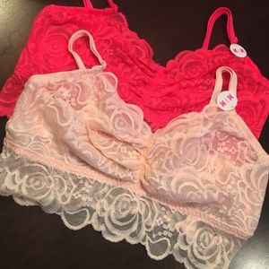 Victoria's Secret Pink lace bralettes