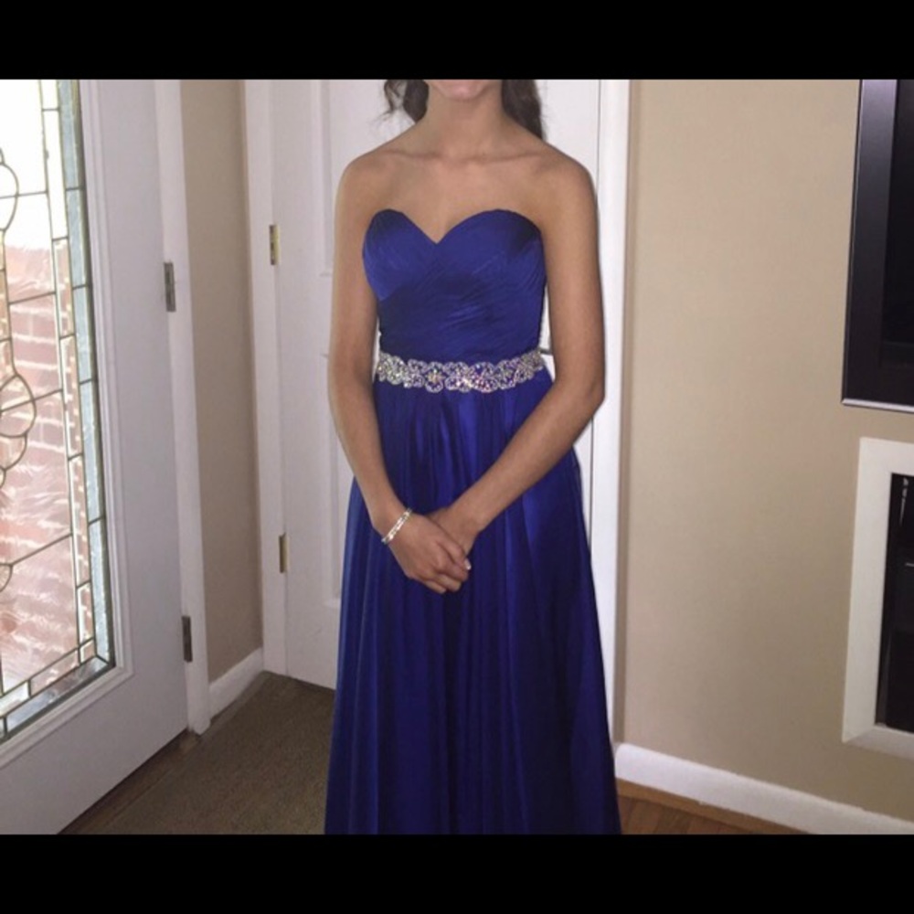 La Femme Royal Blue Prom Dress