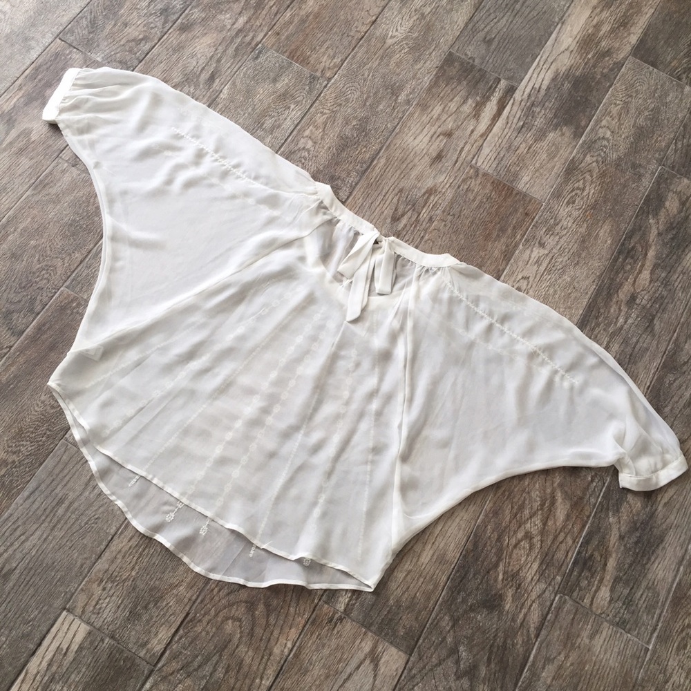 Lauren Conrad flowy sheer blouse