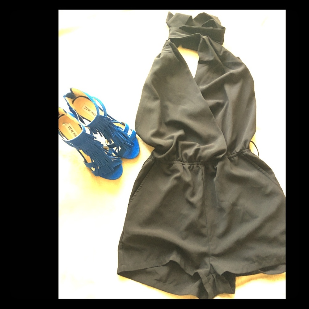 Black halter romper