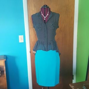 Polka dot sheer button up blouse