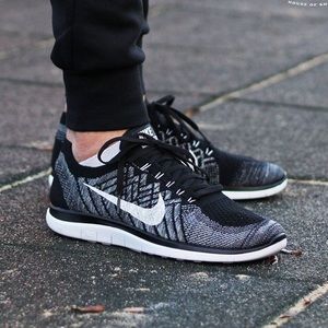 Nike free flyknit 4.0 black grey