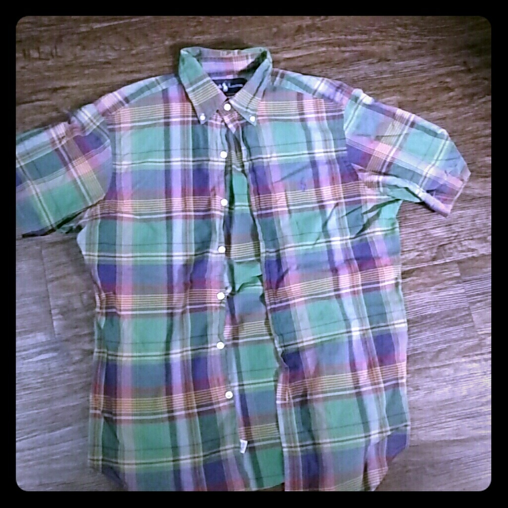Mens size small plaid Ralph Lauren button up