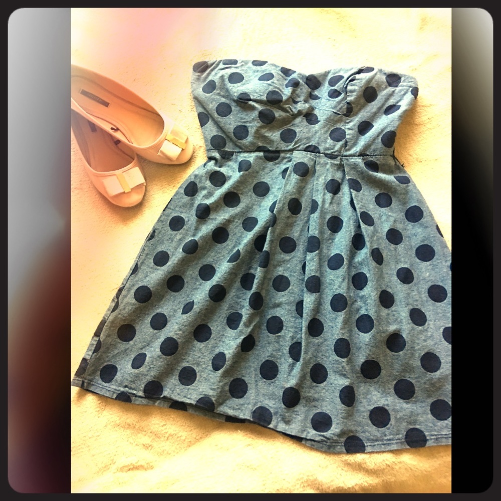 Denim polkadot dress